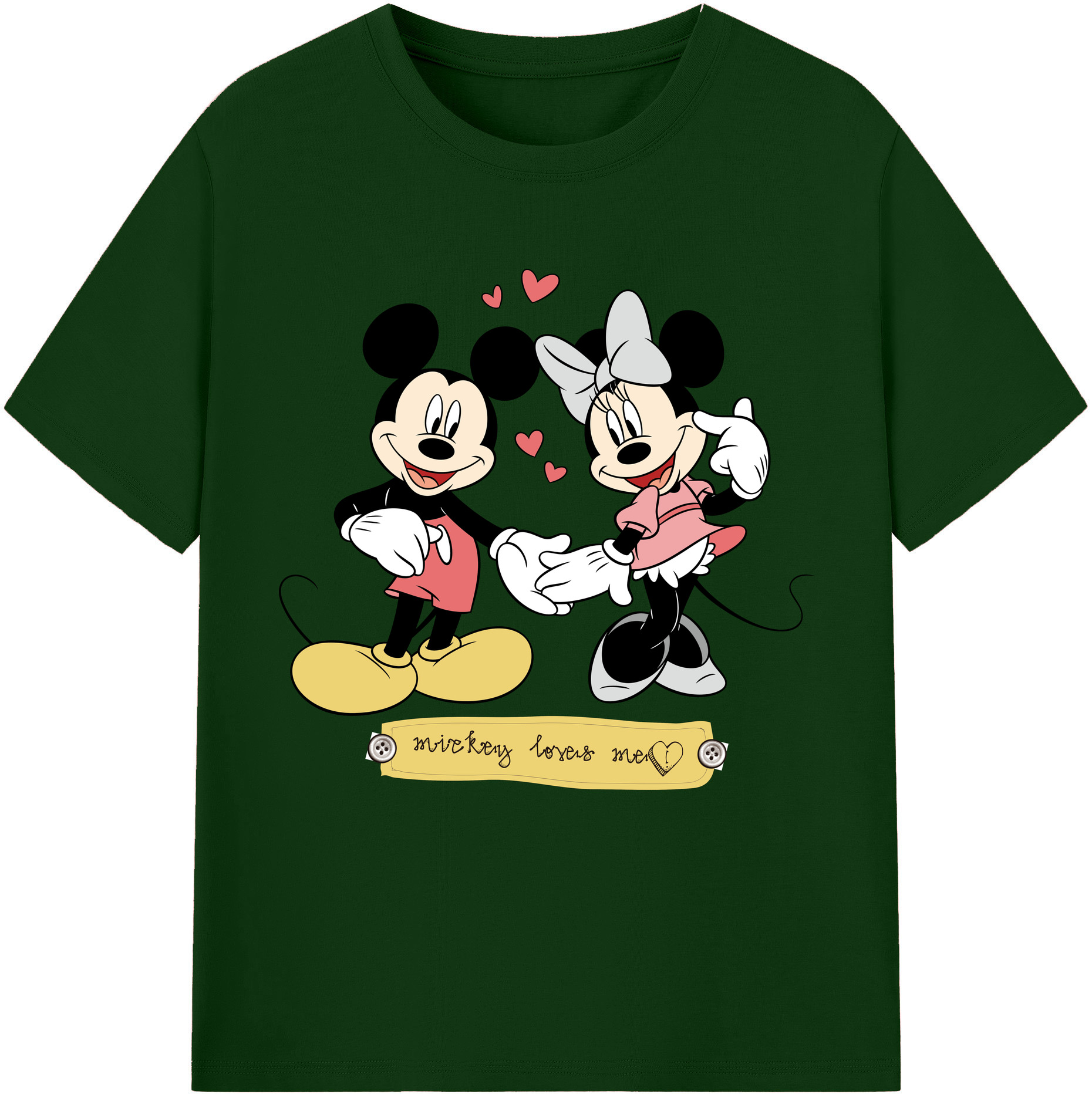 （画像用） ミッキーマウス Mickey Mouse 綿100％半袖Tシャツ（フロントプリント）